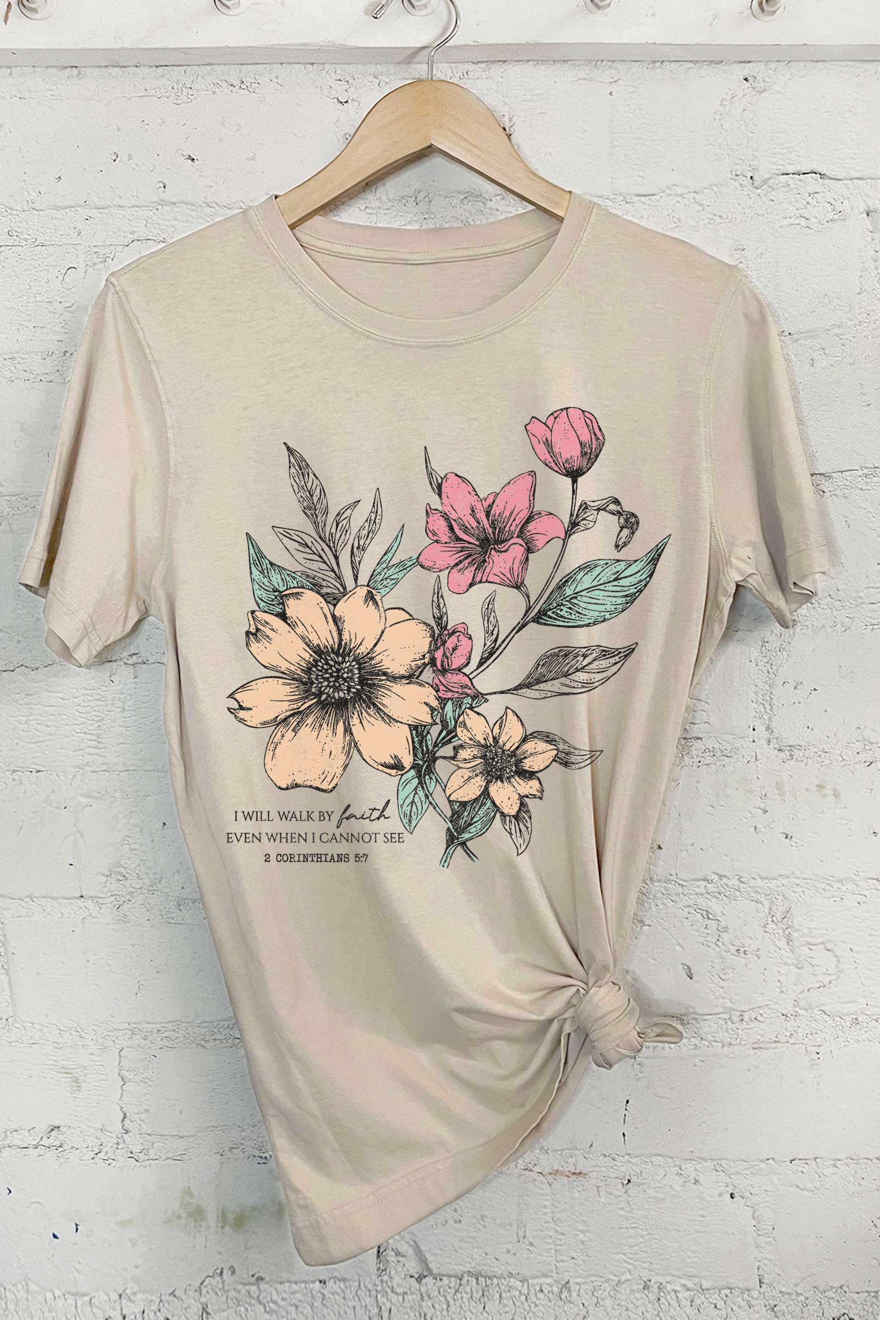 I Will Walk Faith Floral Graphic - Adult & Kids T-Shirts, Sweatshirts & Hoodies apparel design preview 1