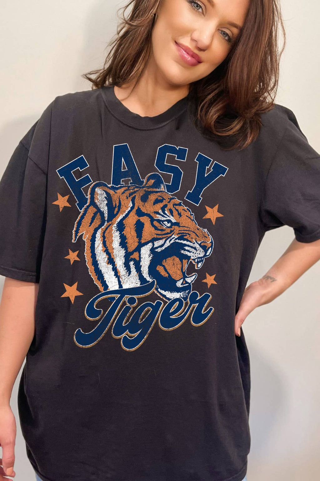 Unisex Oversize Easy Tiger Graphic Print Top - Adult & Kids T-Shirts, Sweatshirts & Hoodies apparel design preview 1