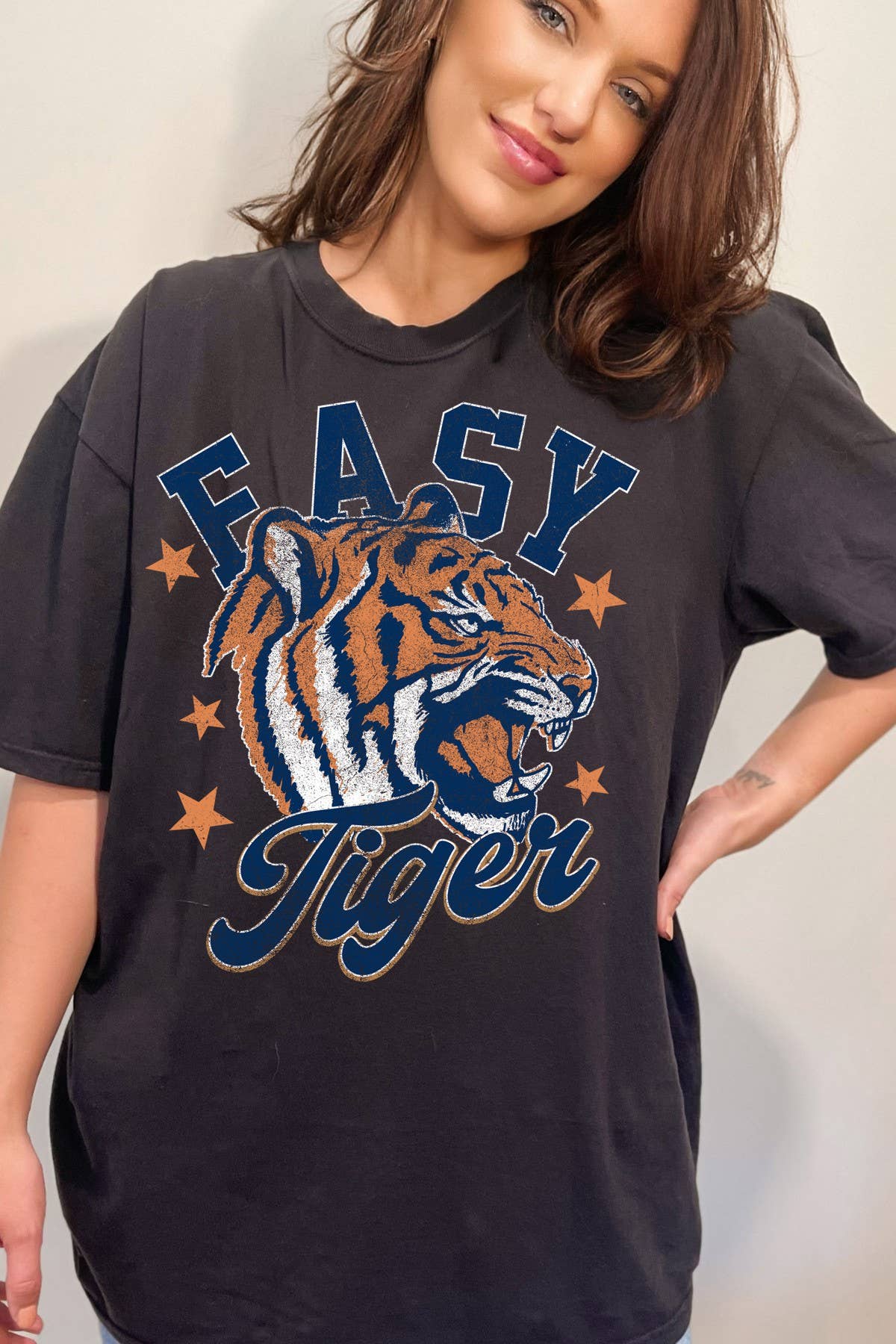Unisex Oversize Easy Tiger Graphic Print Top - Adult & Kids T-Shirts, Sweatshirts & Hoodies apparel design preview 1