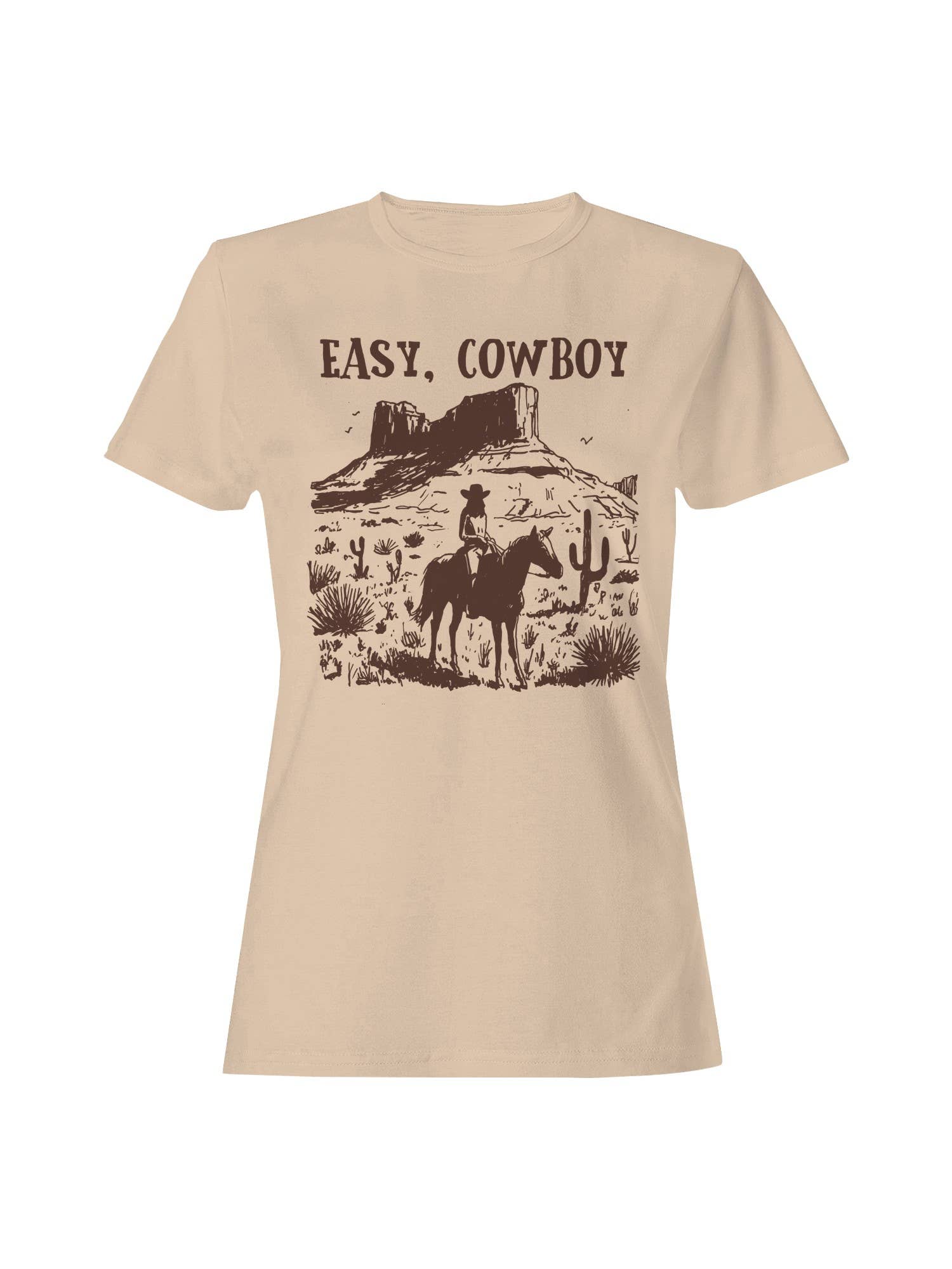 Easy Cowboy Western Desert Art Women's - Adult & Kids T-Shirts, Sweatshirts & Hoodies apparel design preview 1