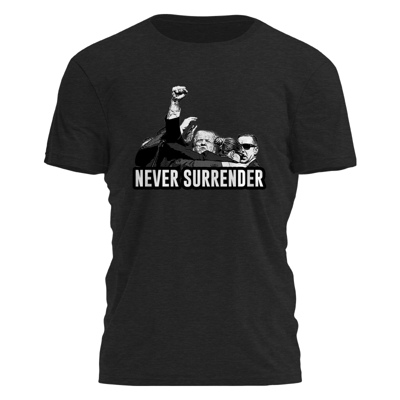 Trump Never Surrender Fist 2745 - Adult & Kids T-Shirts, Sweatshirts & Hoodies apparel design preview 1