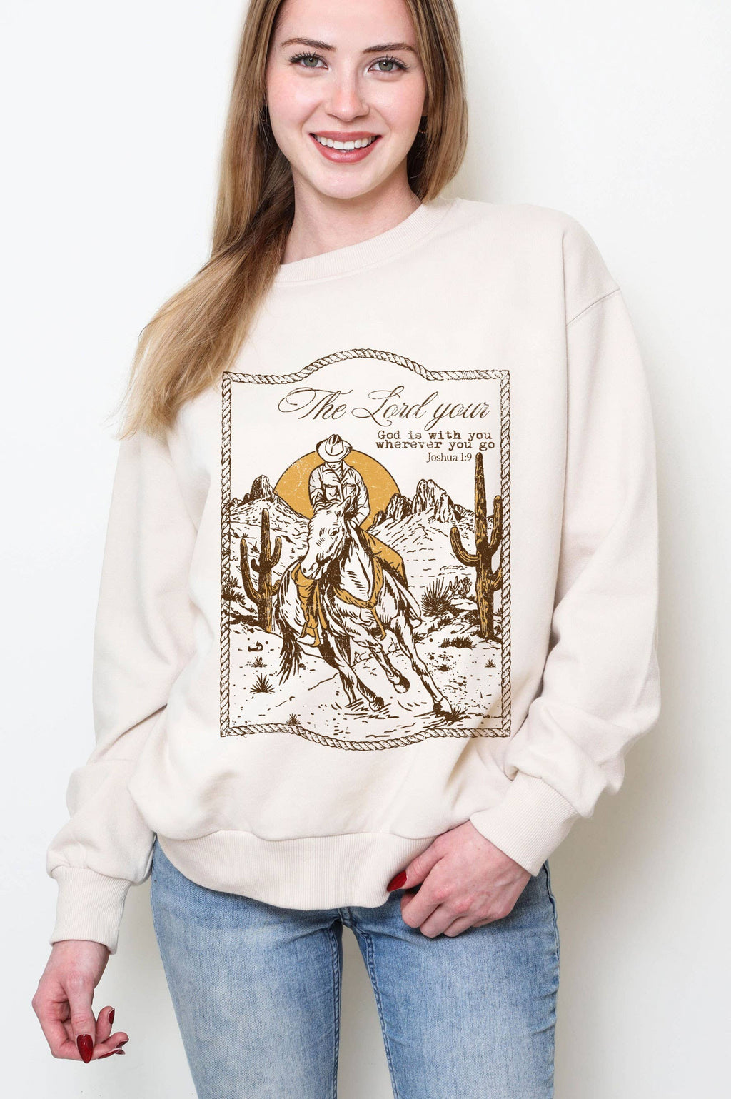 Lord Your God Cowboy Graphic Brushed - Adult & Kids T-Shirts, Sweatshirts & Hoodies apparel design preview 1