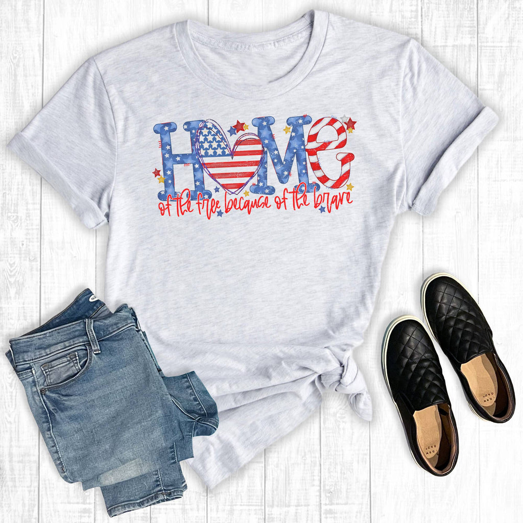Home of the Free Because Brave - Adult & Kids T-Shirts, Sweatshirts & Hoodies apparel design preview 1