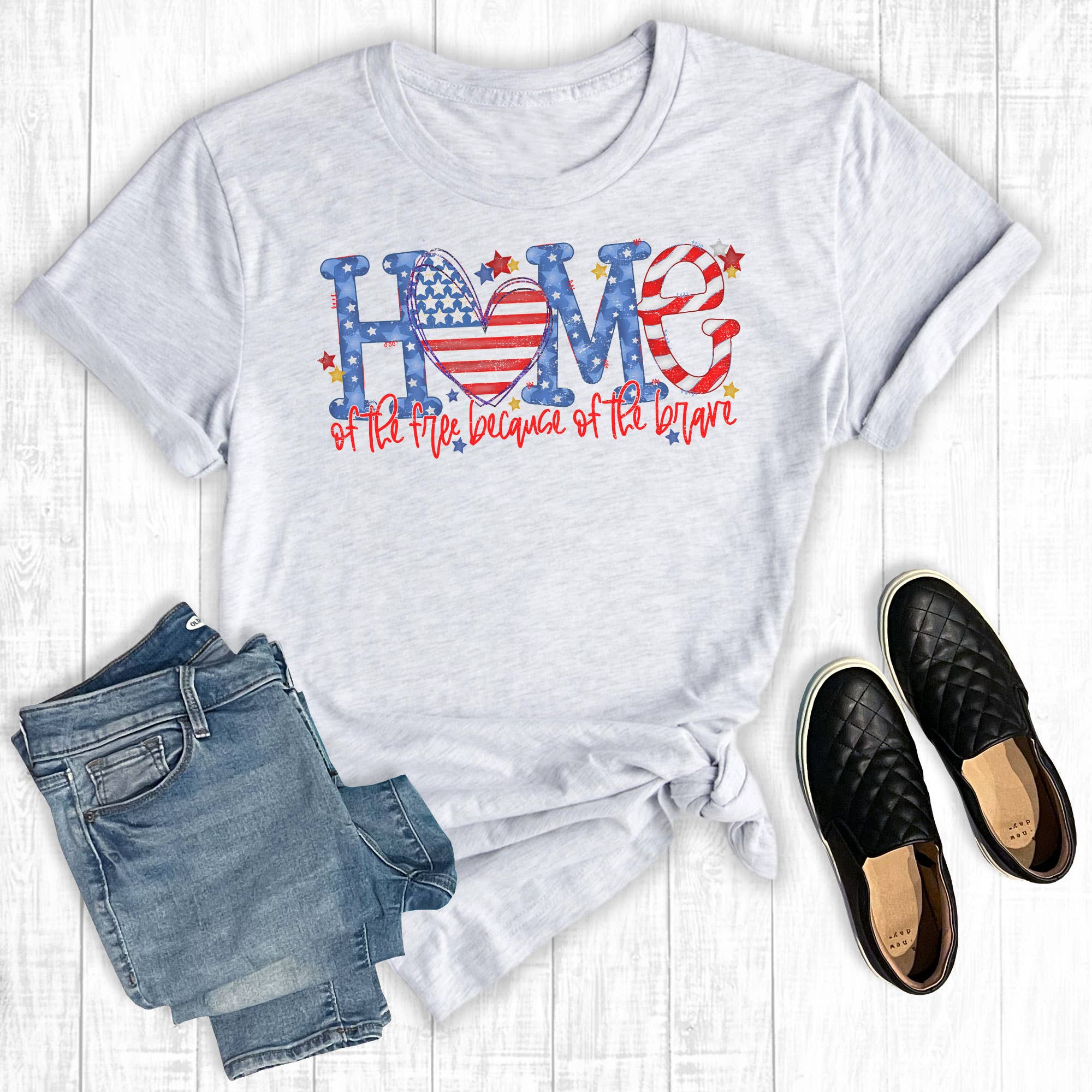 Home of the Free Because Brave - Adult & Kids T-Shirts, Sweatshirts & Hoodies apparel design preview 1