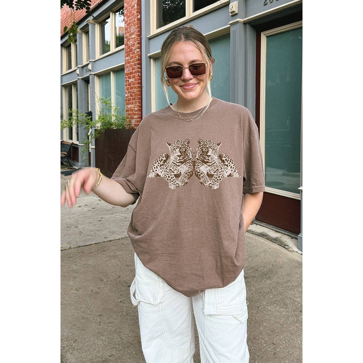 Twin Leopard Vintage Graphic Oversized - Adult & Kids T-Shirts, Sweatshirts & Hoodies apparel design preview 1