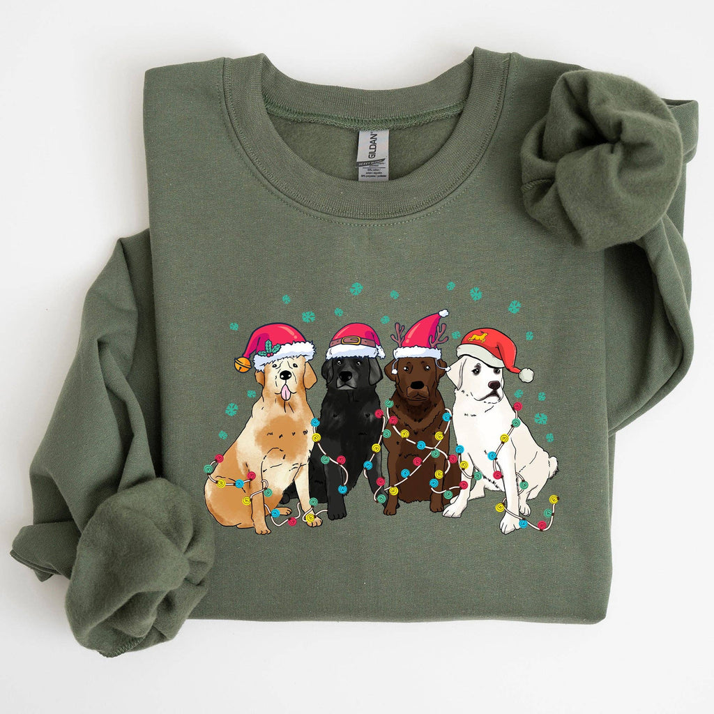 Christmas Dogs, Puppies, Dog Lovers, Santa Winter - Adult & Kids T-Shirts, Sweatshirts & Hoodies apparel design preview 1