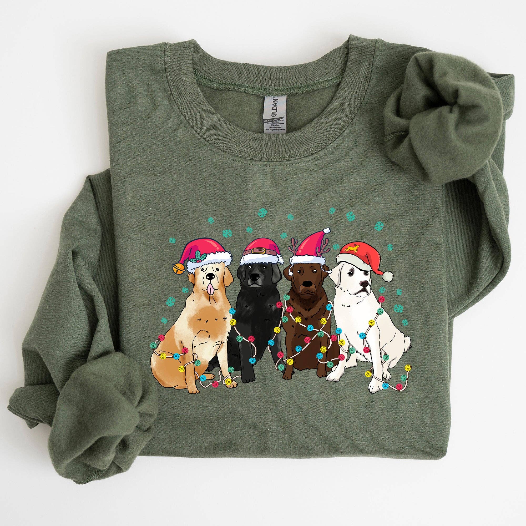 Christmas Dogs, Puppies, Dog Lovers, Santa Winter - Adult & Kids T-Shirts, Sweatshirts & Hoodies apparel design preview 1