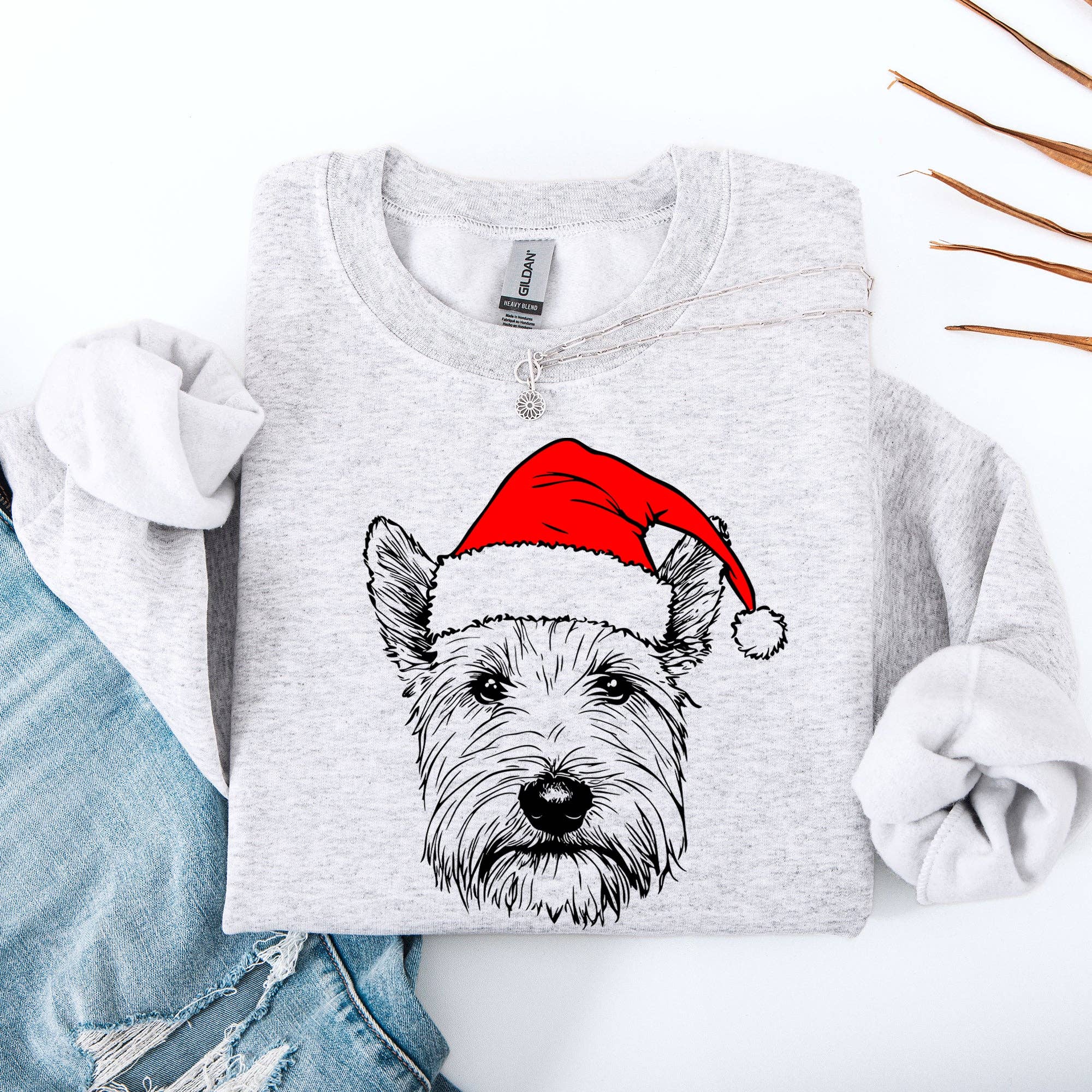 Westie, West Highland White Terrier Christmas Pet - Adult & Kids T-Shirts, Sweatshirts & Hoodies apparel design preview 1