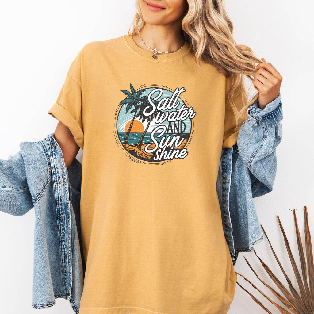 Salt Water and Sunshine, Summer Beach Comfort Colors - Adult & Kids T-Shirts, Sweatshirts & Hoodies apparel design preview 1