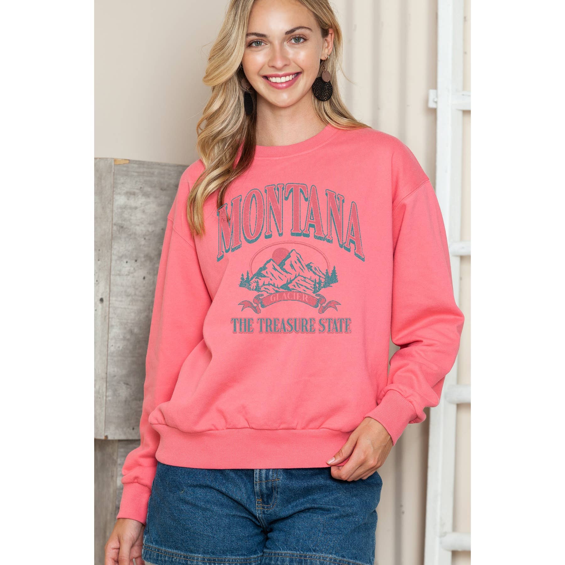 Montana Treasure State Glacier Crewneck - Adult & Kids T-Shirts, Sweatshirts & Hoodies apparel design preview 1