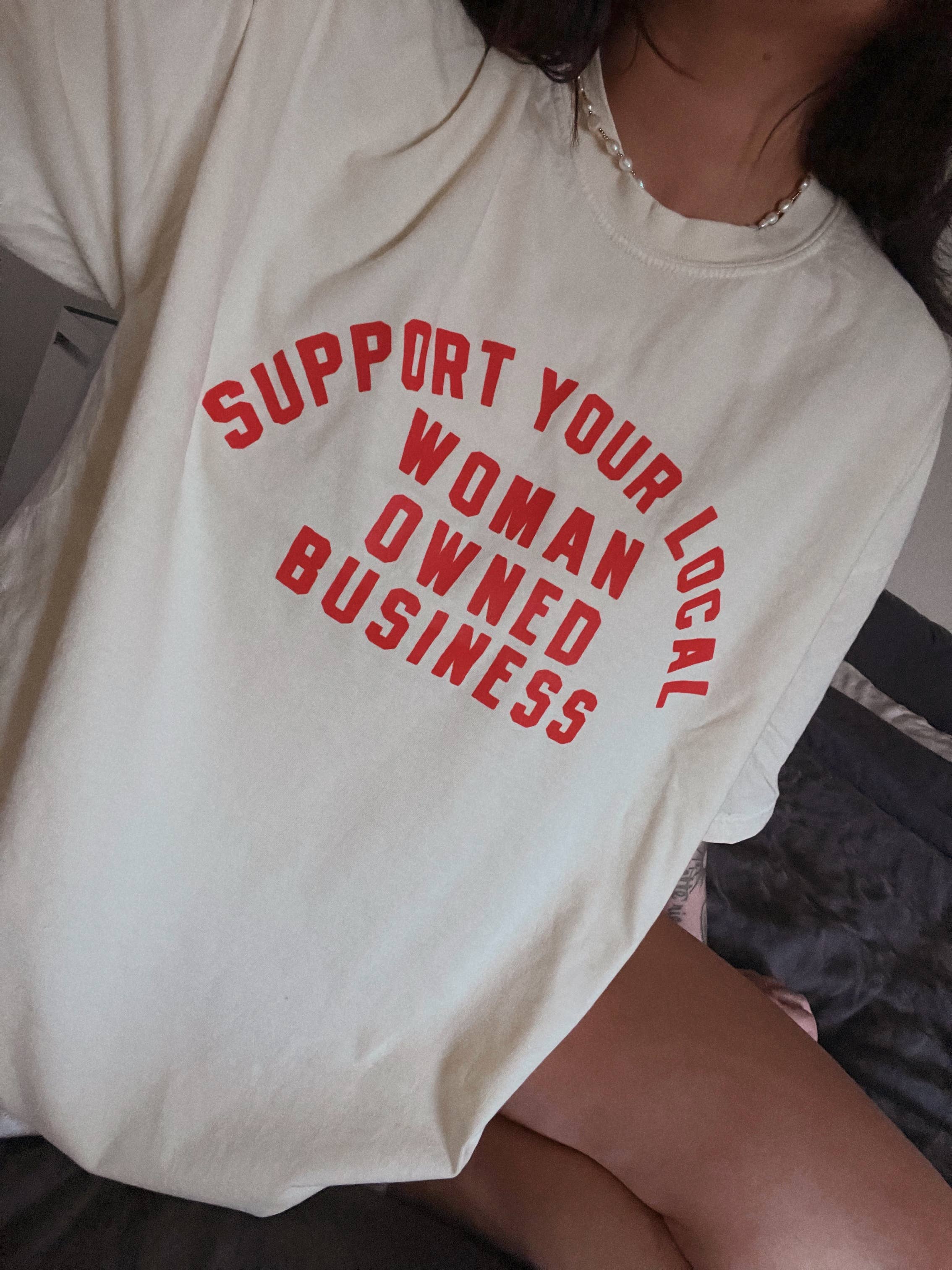 Support Your Local Woman Owned Business Graphic Ivory - Adult & Kids T-Shirts, Sweatshirts & Hoodies apparel design preview 1