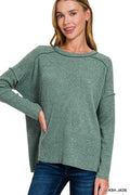1230 Brushed Ribbed Hacci Hi Low Sweater SI-27161 - Adult & Kids T-Shirts, Sweatshirts & Hoodies apparel design preview 1