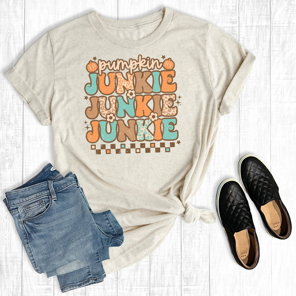 Retro Pumpkin Junkie - Adult & Kids T-Shirts, Sweatshirts & Hoodies apparel design preview 1