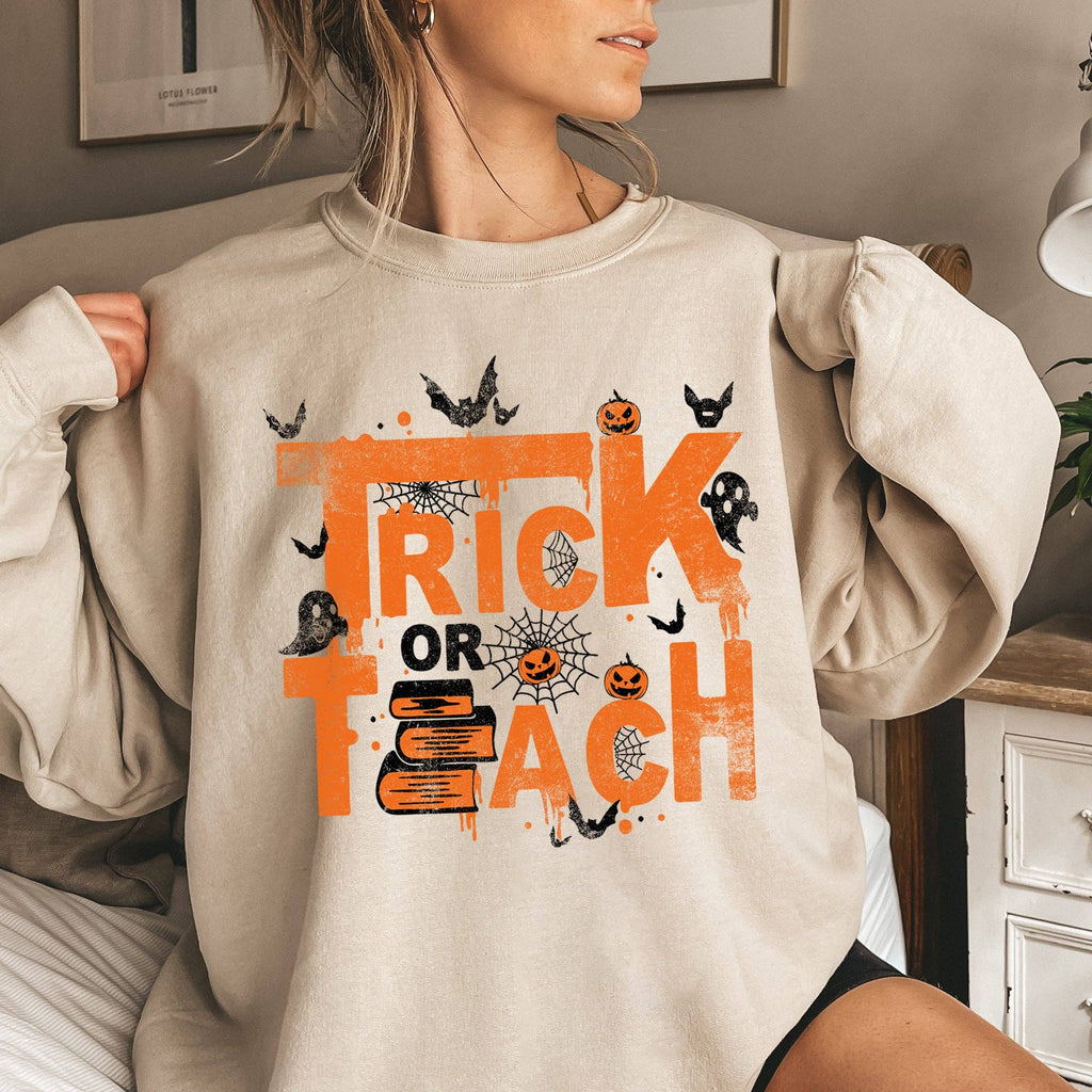 Trick or Teach Halloween - Adult & Kids T-Shirts, Sweatshirts & Hoodies apparel design preview 1