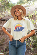 Boat Waves Sun Rays Mineral Washed Graphic Top - Adult & Kids T-Shirts, Sweatshirts & Hoodies apparel design preview 1