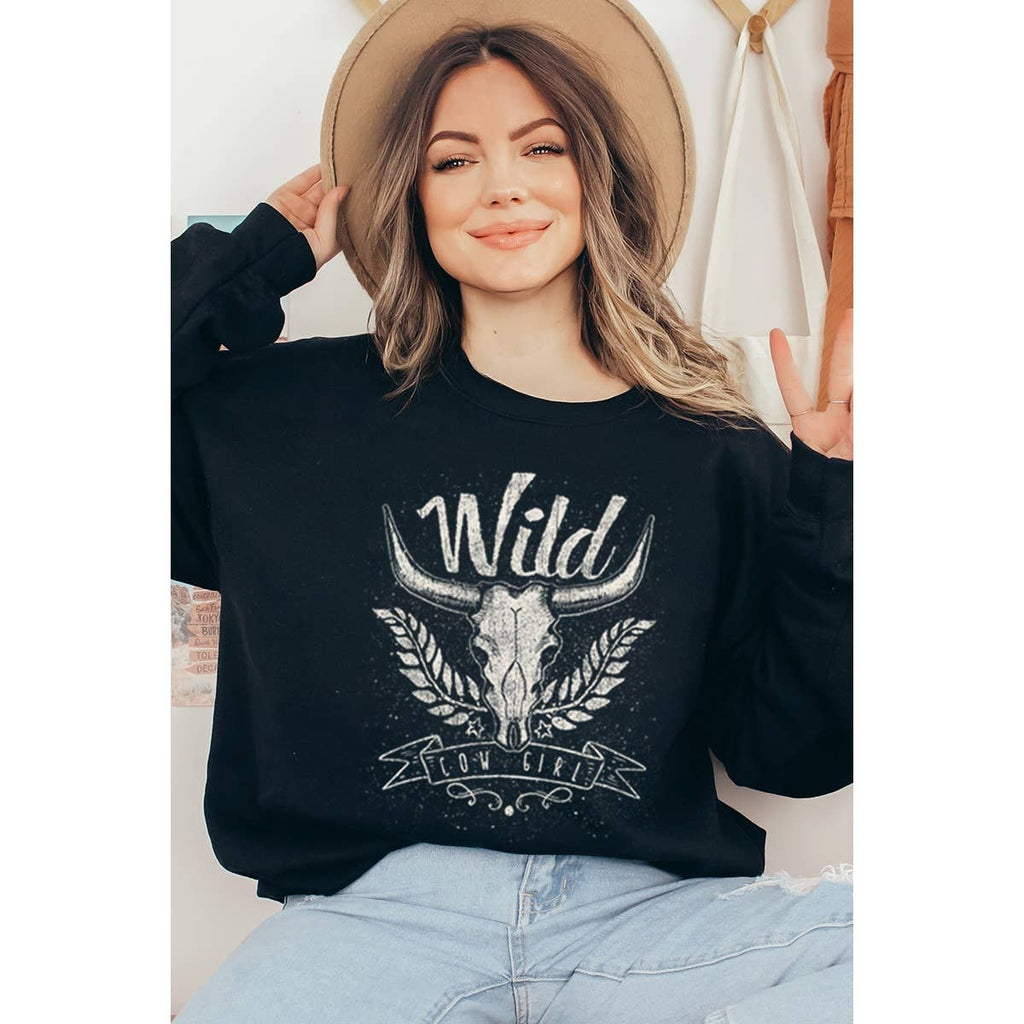 Wild Cow Girl Graphic - Adult & Kids T-Shirts, Sweatshirts & Hoodies apparel design preview 1