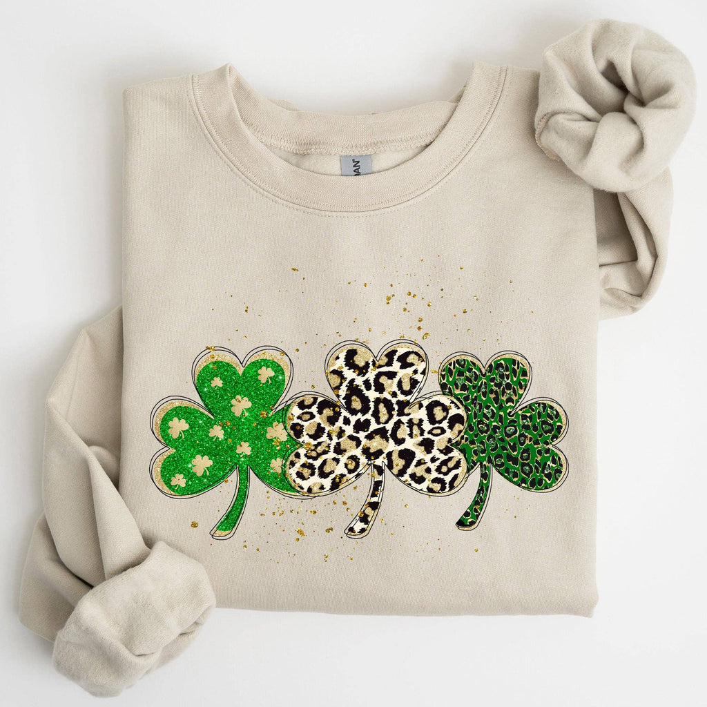 Leopard Print Shamrocks, St Patrick's Day - Adult & Kids T-Shirts, Sweatshirts & Hoodies apparel design preview 1