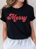 Merry Glitter Print Graphic - Adult & Kids T-Shirts, Sweatshirts & Hoodies apparel design preview 1