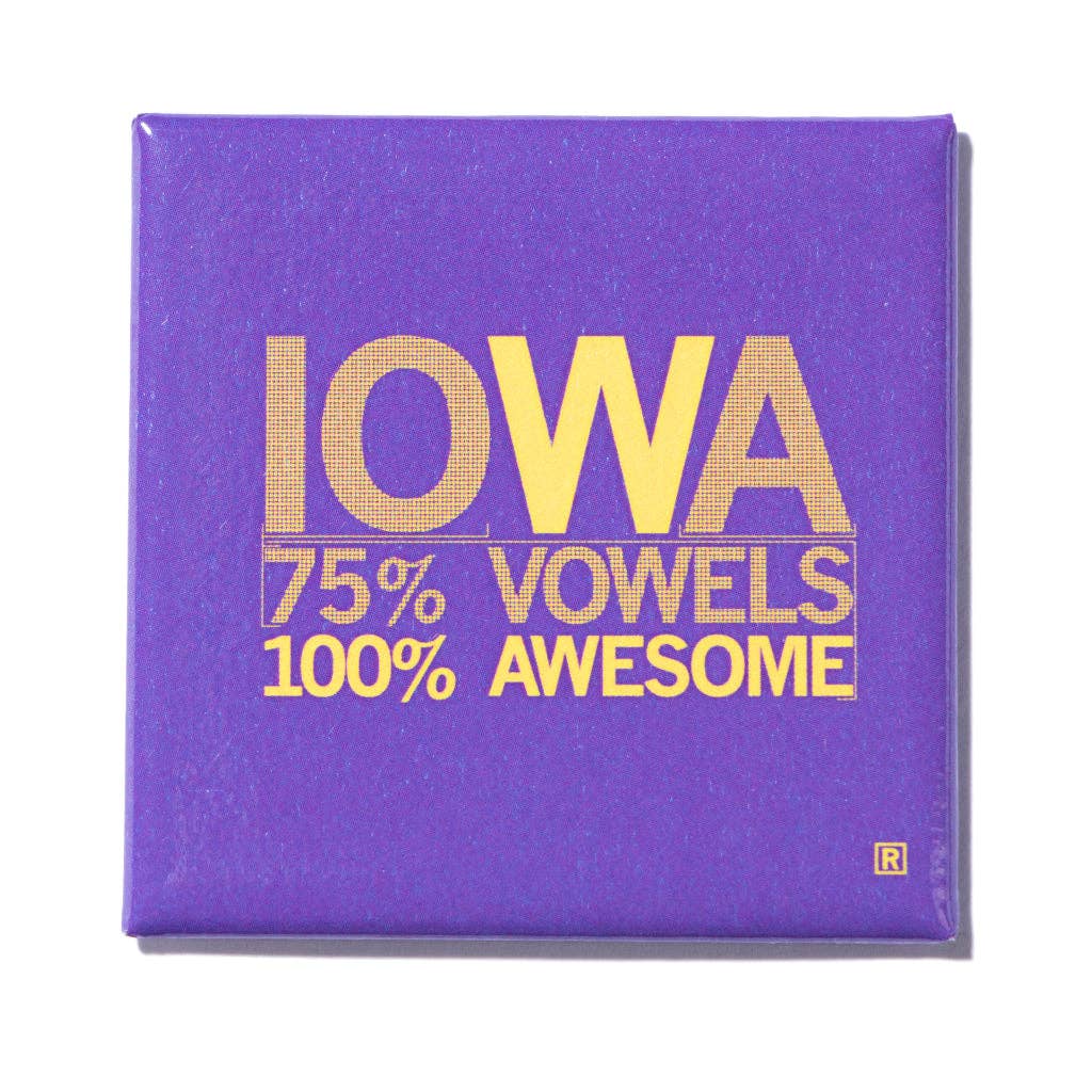 Iowa Vowels Metal Magnet Purple - Adult & Kids T-Shirts, Sweatshirts & Hoodies apparel design preview 1
