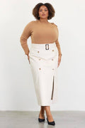 Plus Size Faux Leather Midi Skirt with Belt - Adult & Kids T-Shirts, Sweatshirts & Hoodies apparel design preview 1