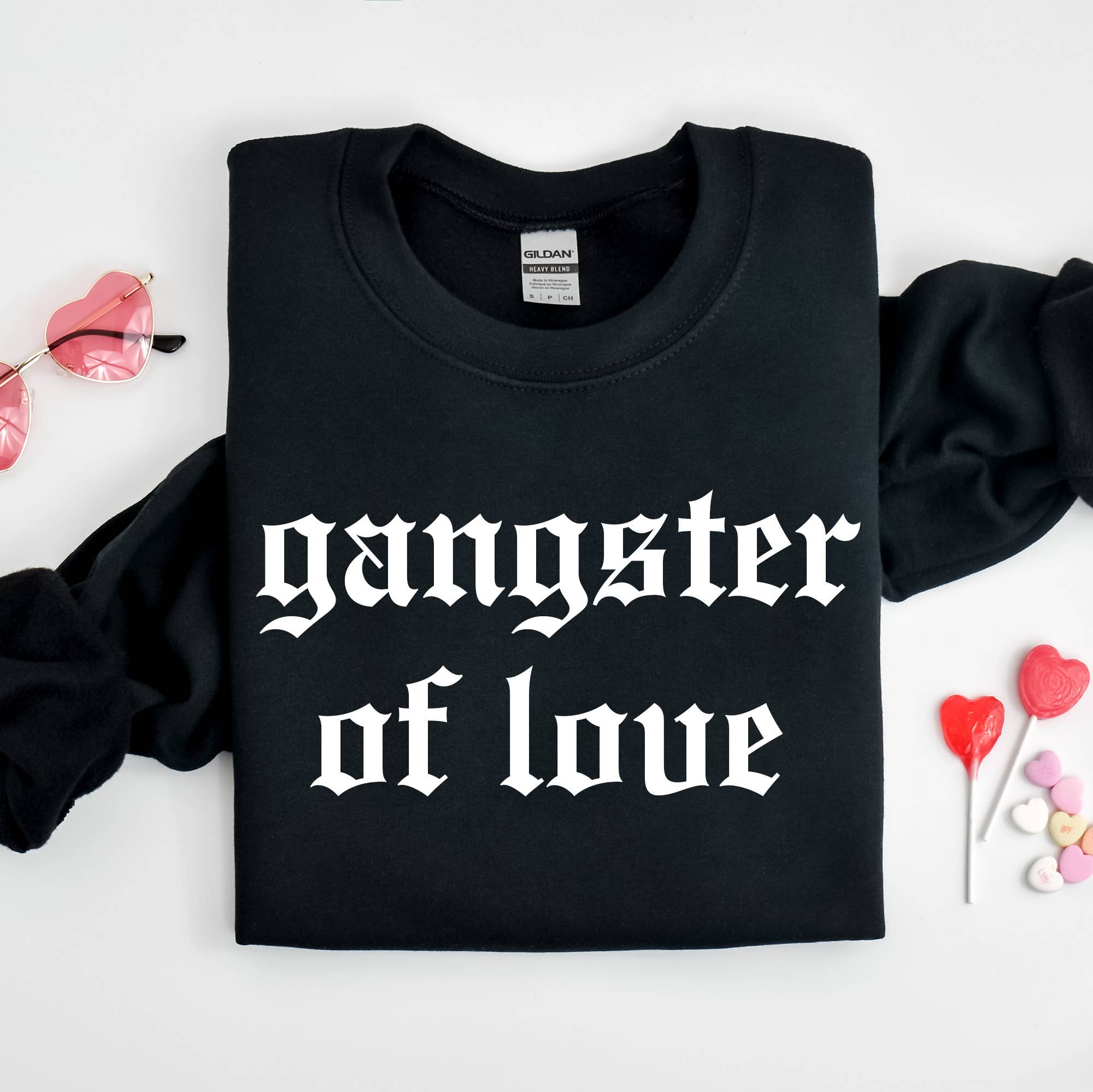 Gangster of Love Black, Valentine's Day - Adult & Kids T-Shirts, Sweatshirts & Hoodies apparel design preview 1