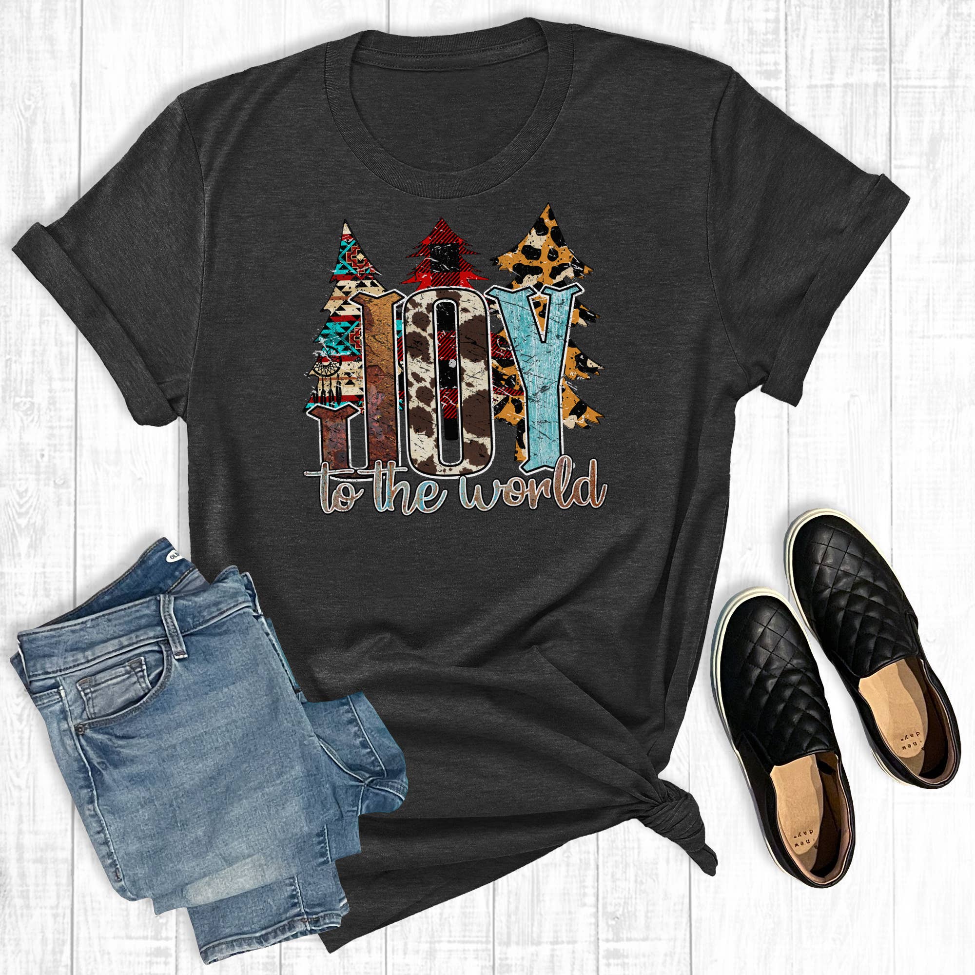 Western Joy To the World - Adult & Kids T-Shirts, Sweatshirts & Hoodies apparel design preview 1