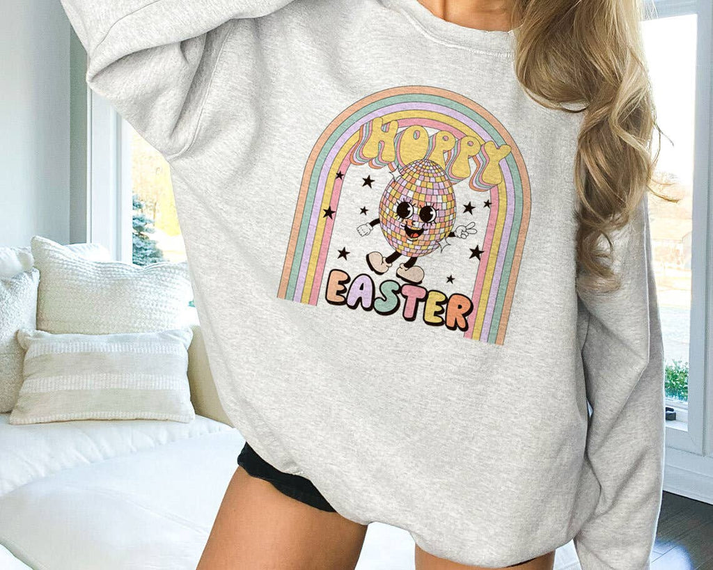 Hoppy Easter Disco Egg Cute Retro - Adult & Kids T-Shirts, Sweatshirts & Hoodies apparel design preview 1