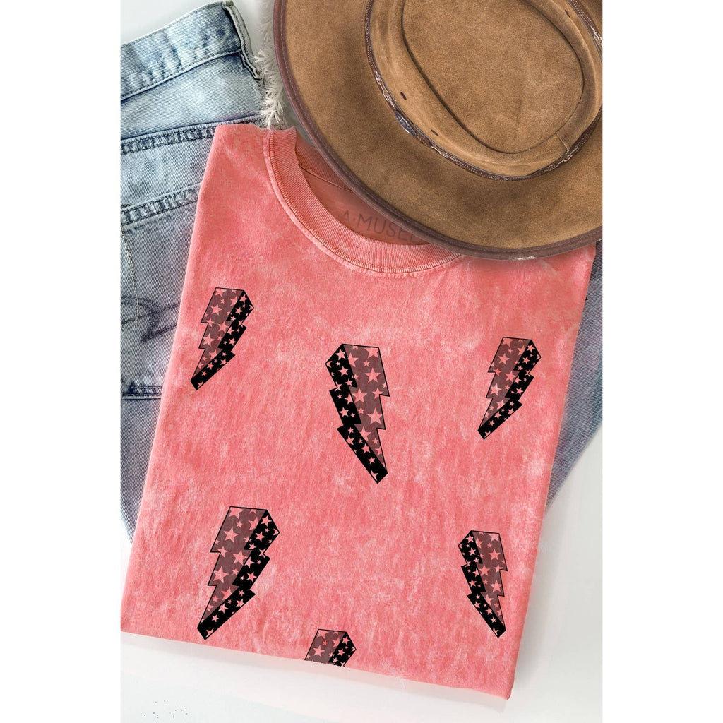 Lightning Bolt Print Mineral Wash - Adult & Kids T-Shirts, Sweatshirts & Hoodies apparel design preview 1