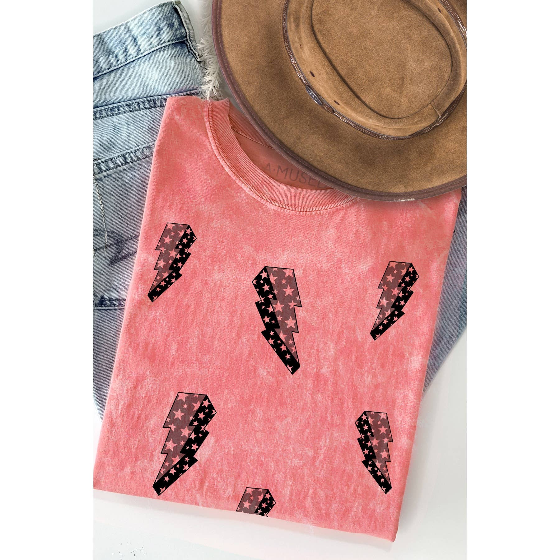 Lightning Bolt Print Mineral Wash - Adult & Kids T-Shirts, Sweatshirts & Hoodies apparel design preview 1
