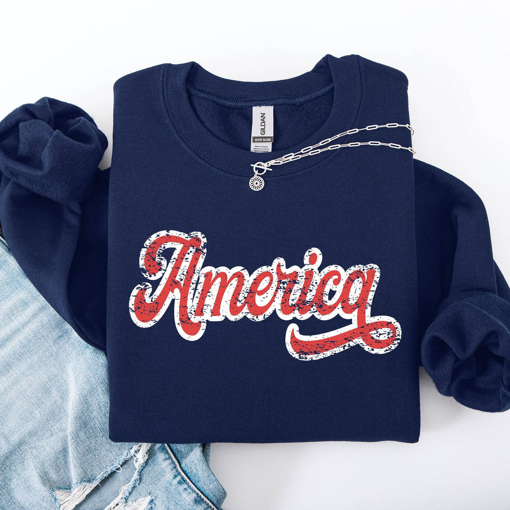 America, Red, White Patriotic, USA, 4th of July - Adult & Kids T-Shirts, Sweatshirts & Hoodies apparel design preview 1