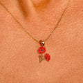 Poppy Flower Necklace August Birth Mothers Day Gift - Adult & Kids T-Shirts, Sweatshirts & Hoodies apparel design preview 1