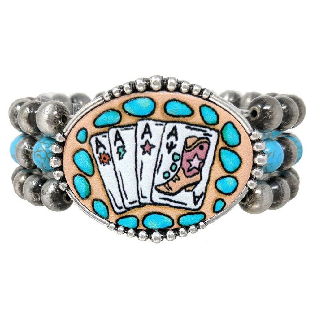 Ace Card Boots Print 3 Layered Beaded Bracelet - Adult & Kids T-Shirts, Sweatshirts & Hoodies apparel design preview 1