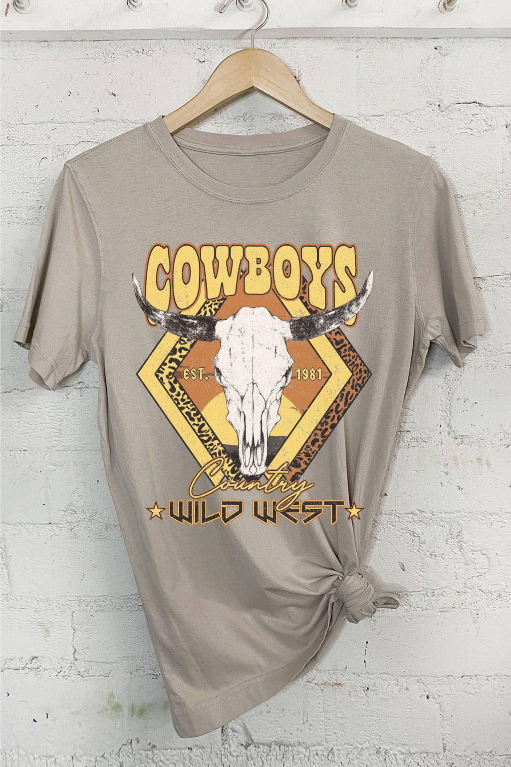 Cowboy Country Cow Skull Graphic - Adult & Kids T-Shirts, Sweatshirts & Hoodies apparel design preview 1