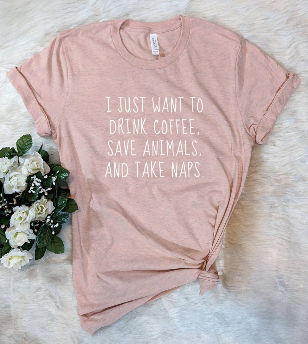 I Just Want To Drink Coffee Animal Lover - Adult & Kids T-Shirts, Sweatshirts & Hoodies apparel design preview 1