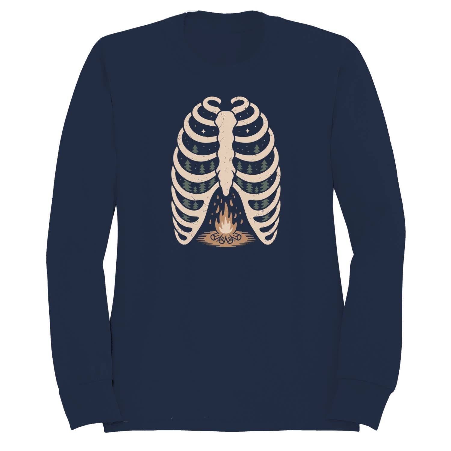 Ribcage Forest Campfire Art Women's - Adult & Kids T-Shirts, Sweatshirts & Hoodies apparel design preview 1