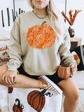 Boho Orange Flower Pumpkin Seasonal Fall Graphic - Adult & Kids T-Shirts, Sweatshirts & Hoodies apparel design preview 1
