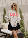 America USA Gingham Heart Reversible Mock Neck - Adult & Kids T-Shirts, Sweatshirts & Hoodies apparel design preview 1