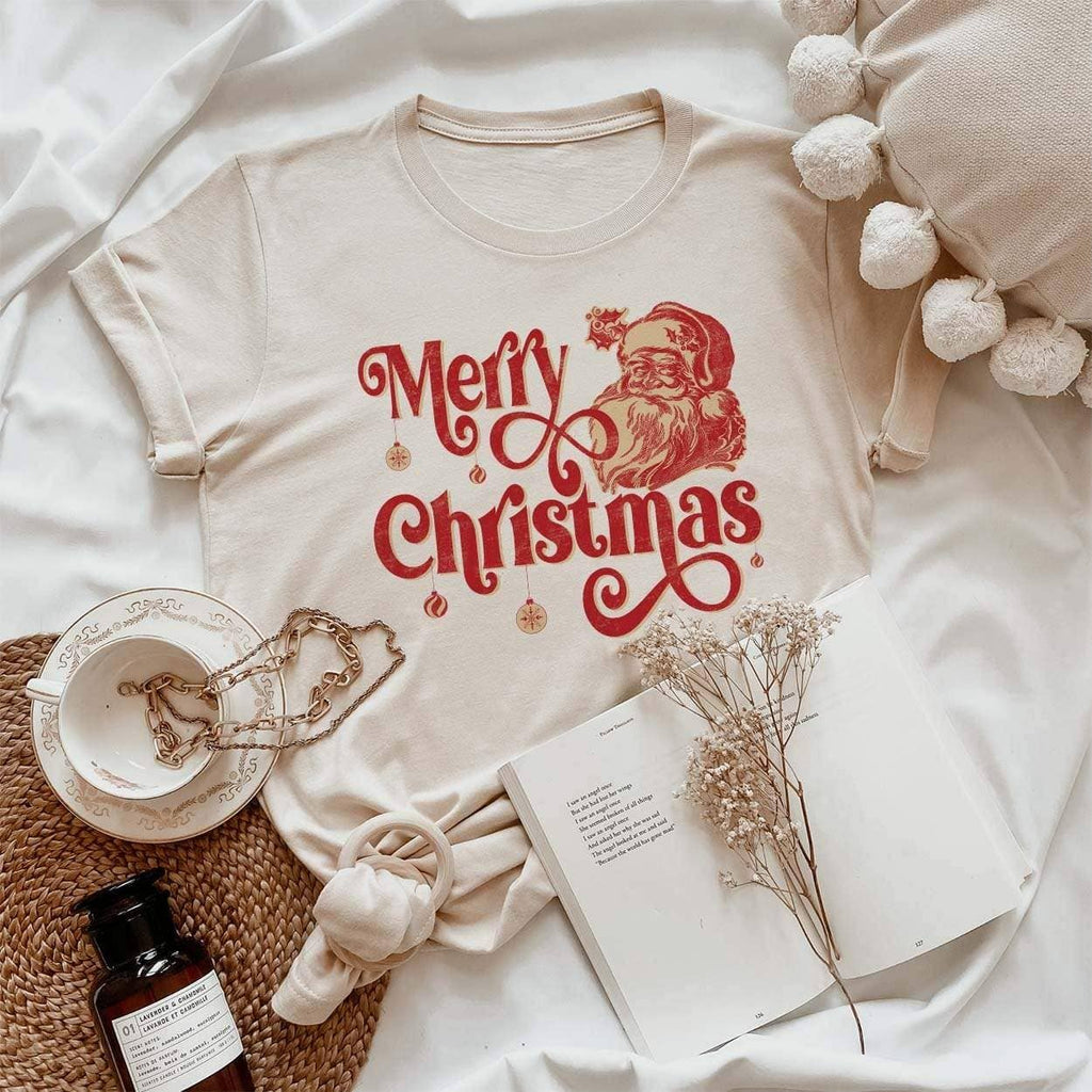 Merry Christmas Vintage Santa Clementines De - Adult & Kids T-Shirts, Sweatshirts & Hoodies apparel design preview 1