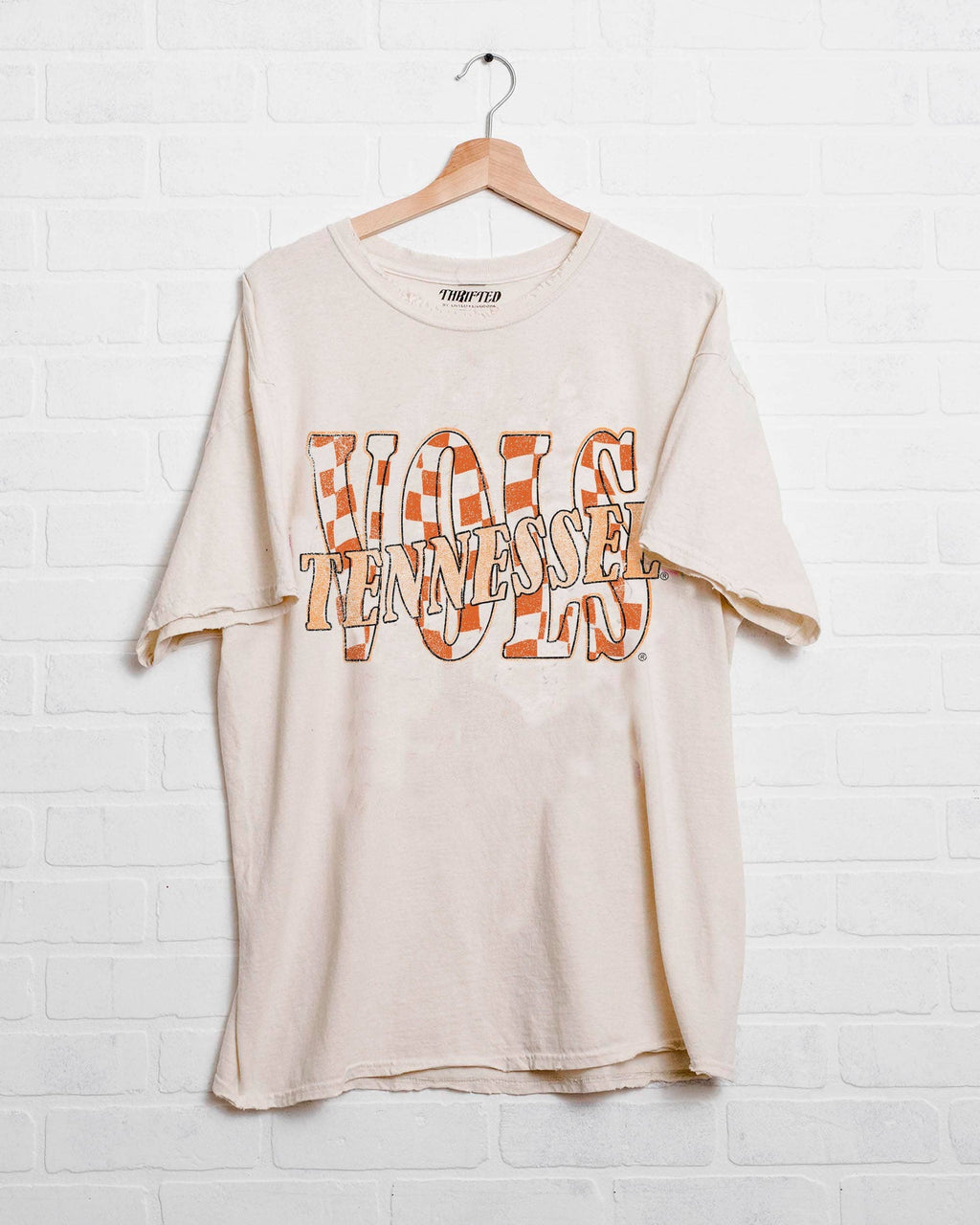 Tennessee Vols Twisted Check Off White Thrifted - Adult & Kids T-Shirts, Sweatshirts & Hoodies apparel design preview 1