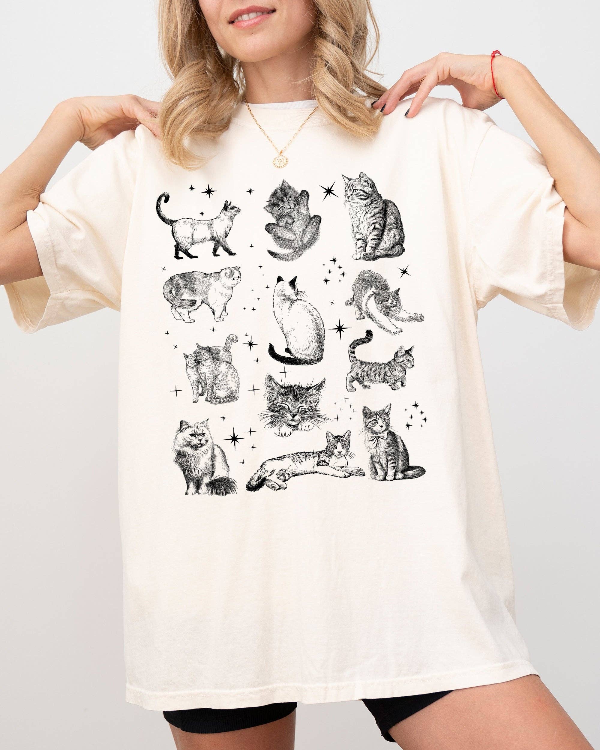 Magical Cats Vintage Kitten Tarot Sparkles, Halloween - Adult & Kids T-Shirts, Sweatshirts & Hoodies apparel design preview 1