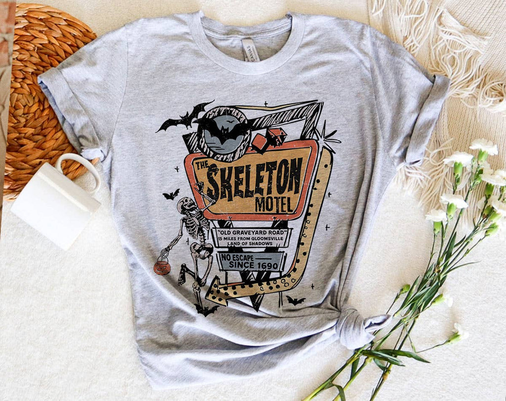 The Skeleton Motel Halloween Bat Retro - Adult & Kids T-Shirts, Sweatshirts & Hoodies apparel design preview 1