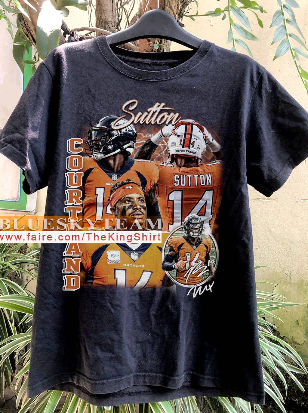 Vintage 90s Courtland Sutton Retro Football Sport - Adult & Kids T-Shirts, Sweatshirts & Hoodies apparel design preview 1