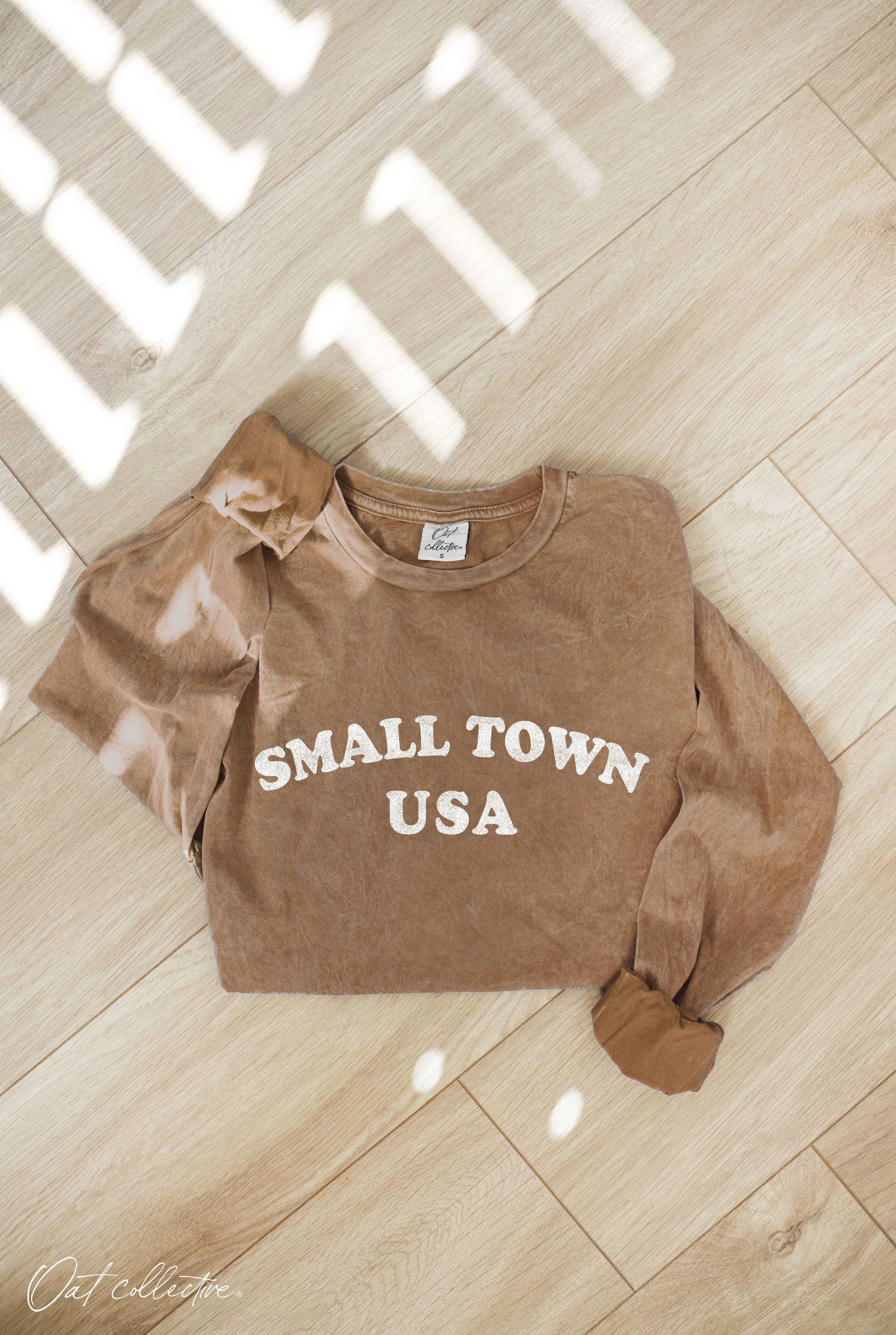 Small Town USA Mineral Washed Graphic - Adult & Kids T-Shirts, Sweatshirts & Hoodies apparel design preview 1