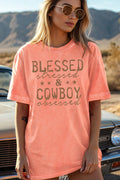 Women Blessed Graphic Print Mineral Wash Top - Adult & Kids T-Shirts, Sweatshirts & Hoodies apparel design preview 1