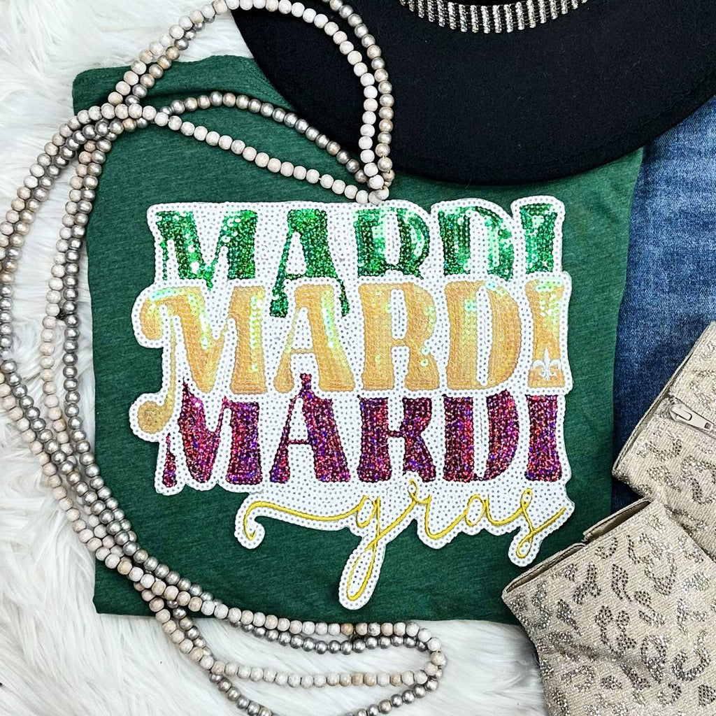 Mardi Gras Stacked Words Patch Everyday - Adult & Kids T-Shirts, Sweatshirts & Hoodies apparel design preview 1