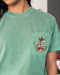 Christmas Flowers, Candy Cane, Floral, Mistle Toe - Adult & Kids T-Shirts, Sweatshirts & Hoodies apparel design preview 1
