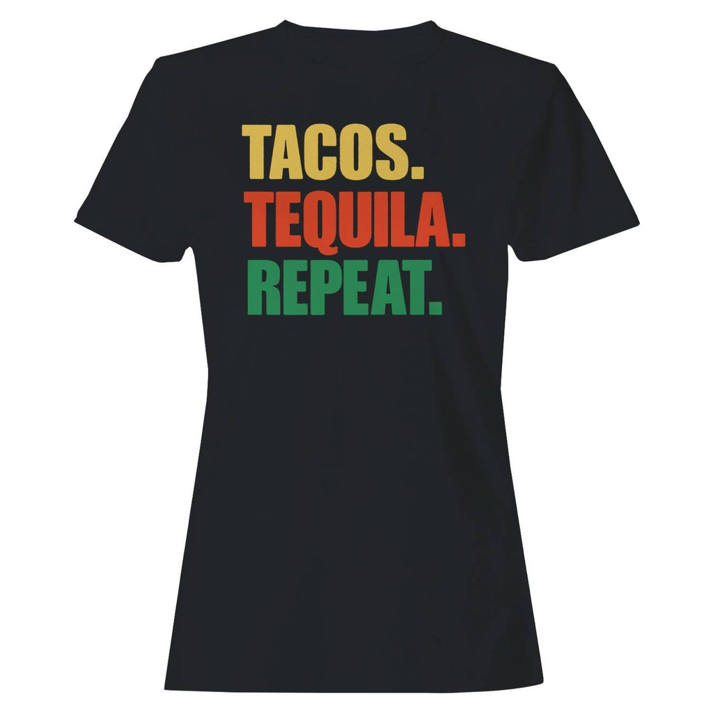 Tacos Tequila Repeat Colorful Quote Women's - Adult & Kids T-Shirts, Sweatshirts & Hoodies apparel design preview 1