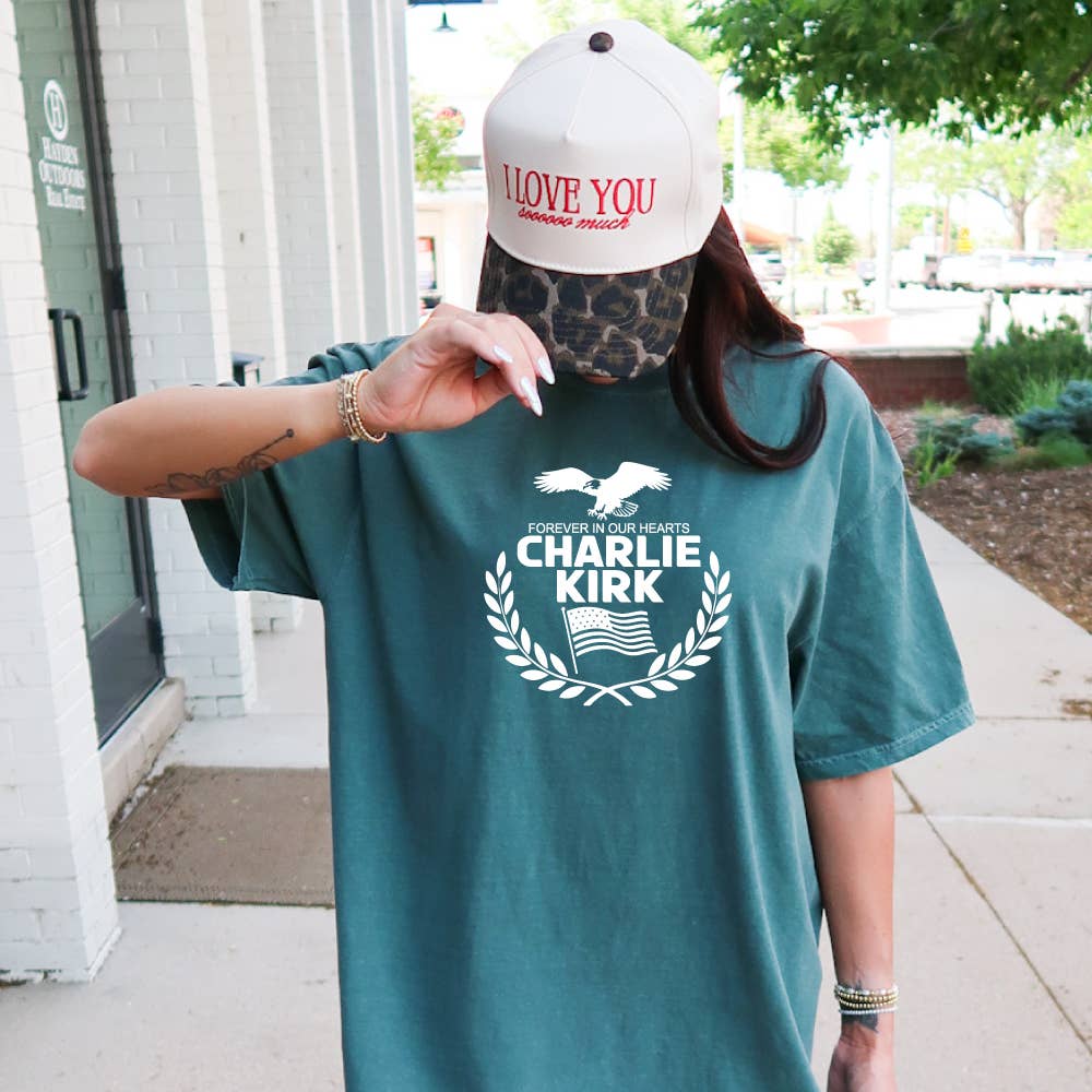 Charlie Kirk, Forever in Our Hearts - Adult & Kids T-Shirts, Sweatshirts & Hoodies apparel design preview 1
