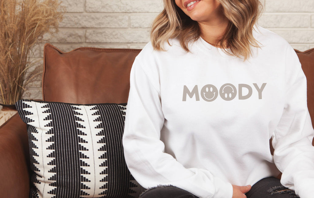 Moody Happy Face Crew Neck - Adult & Kids T-Shirts, Sweatshirts & Hoodies apparel design preview 1
