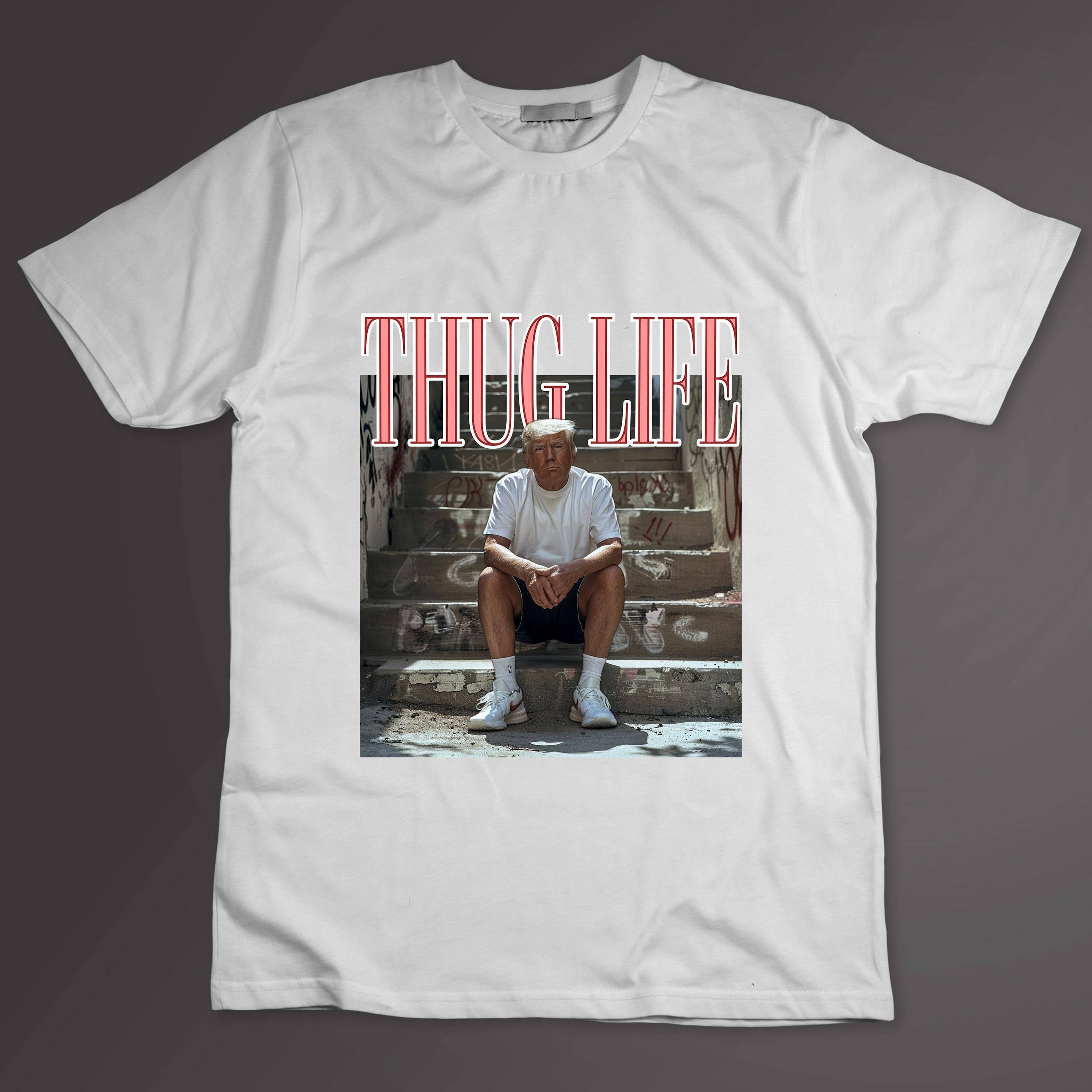 Vintage Funny Graphic Trump Thug Life - Adult & Kids T-Shirts, Sweatshirts & Hoodies apparel design preview 1